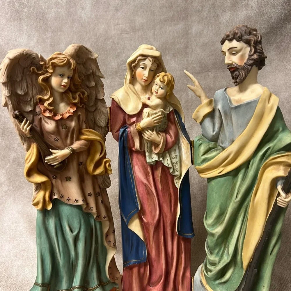 Kurt Adler Religious Screen 12” x 10” Stunning Mary Jesus Joseph and Angel - Picture 2 of 3